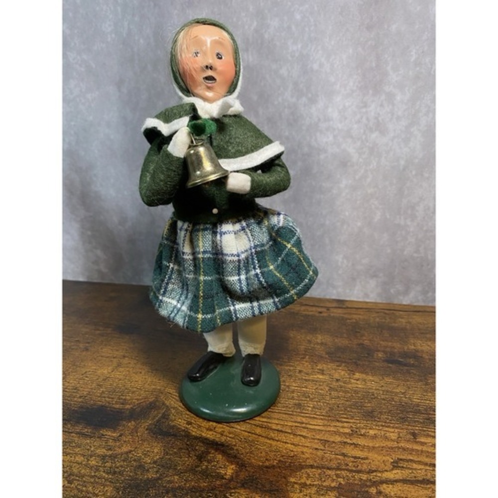 Vintage Byers Choice Carolers‎ Girl Doll Figurine With Bell Christmas 90s